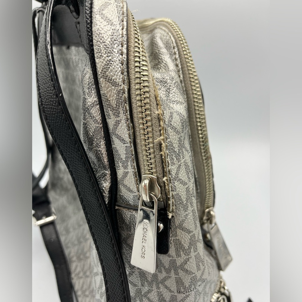 Michael Kors Silver Monogrammed Backpack - image 8